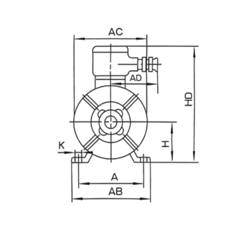 機(jī)座帶底腳、端蓋上無(wú)凸緣的電動(dòng)機(jī)(B3)